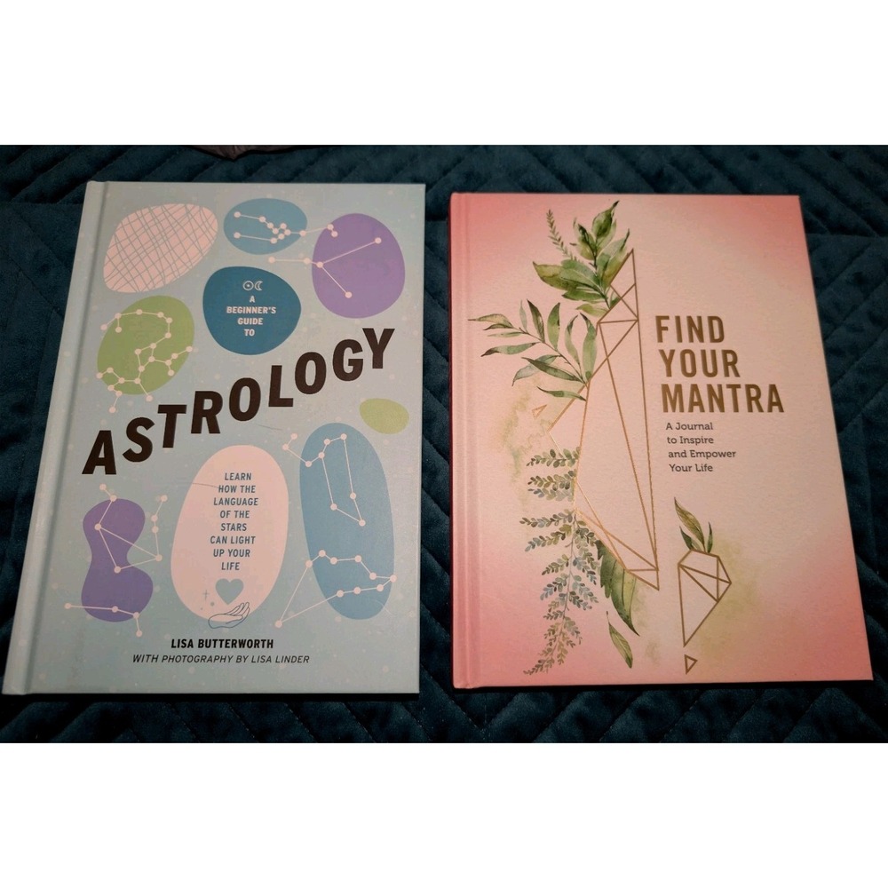 Beginners Guide to Astrology & Find Your Mantra Lot 2 HC Books New Age Self Help